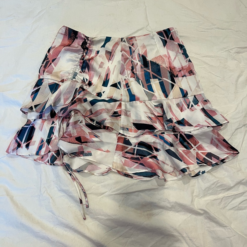 Abstract Patterned Ruffle Skirt festival clothes summer vacation everyday wear